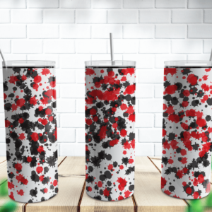 Black and Red With White Background Power Wash Tumbler Design