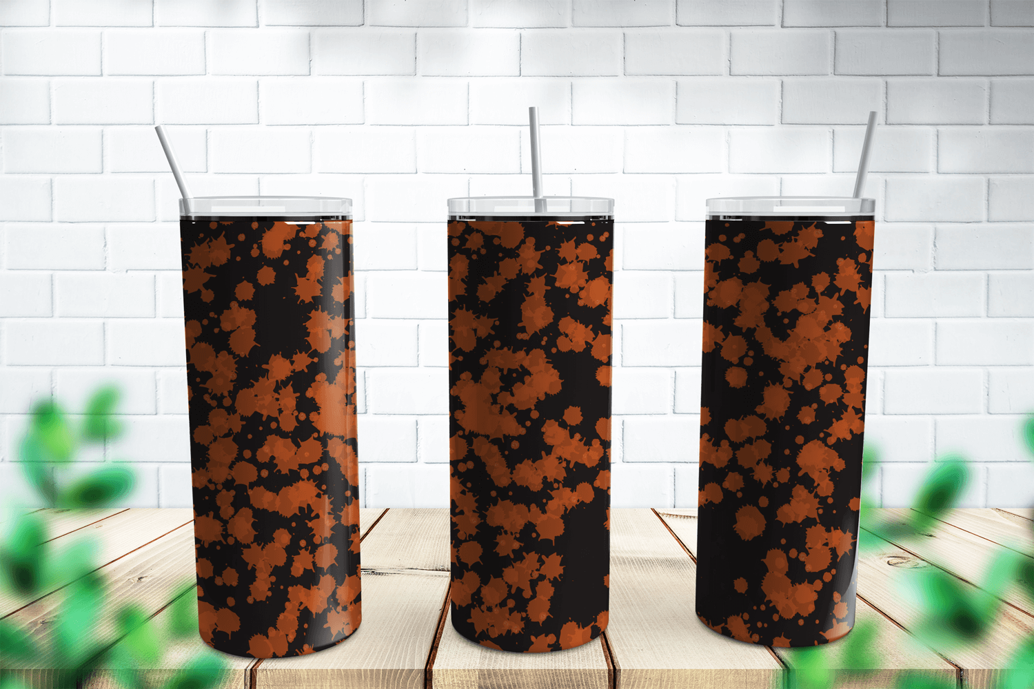 Orange With Black Background Power Wash Tumbler Design