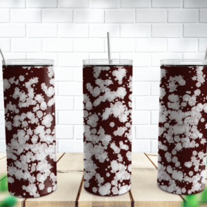 White With Maroon Background Power Wash Tumbler Design