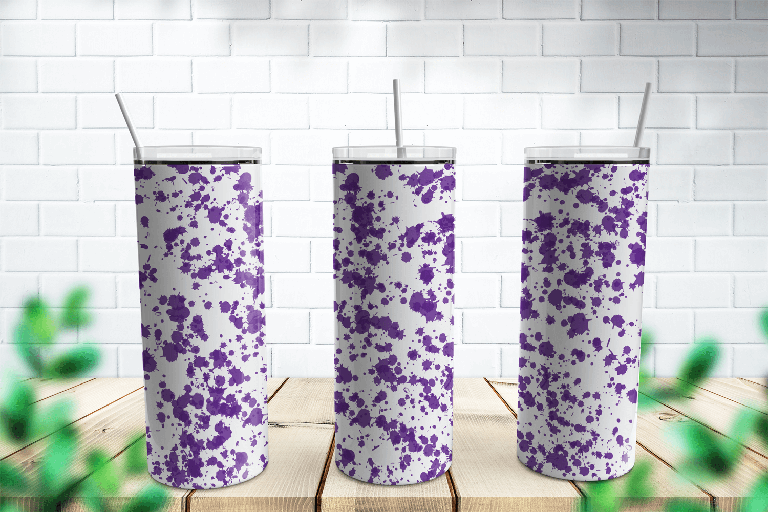 Purple With White Background Power Wash Tumbler Design