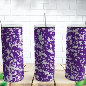 White With Purple Background Power Wash Tumbler Design