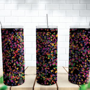 Rainbow With Black Background Power Wash Tumbler Design