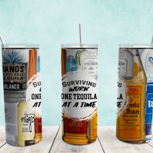 Surviving Work One Tequila At A Time Tumbler Design