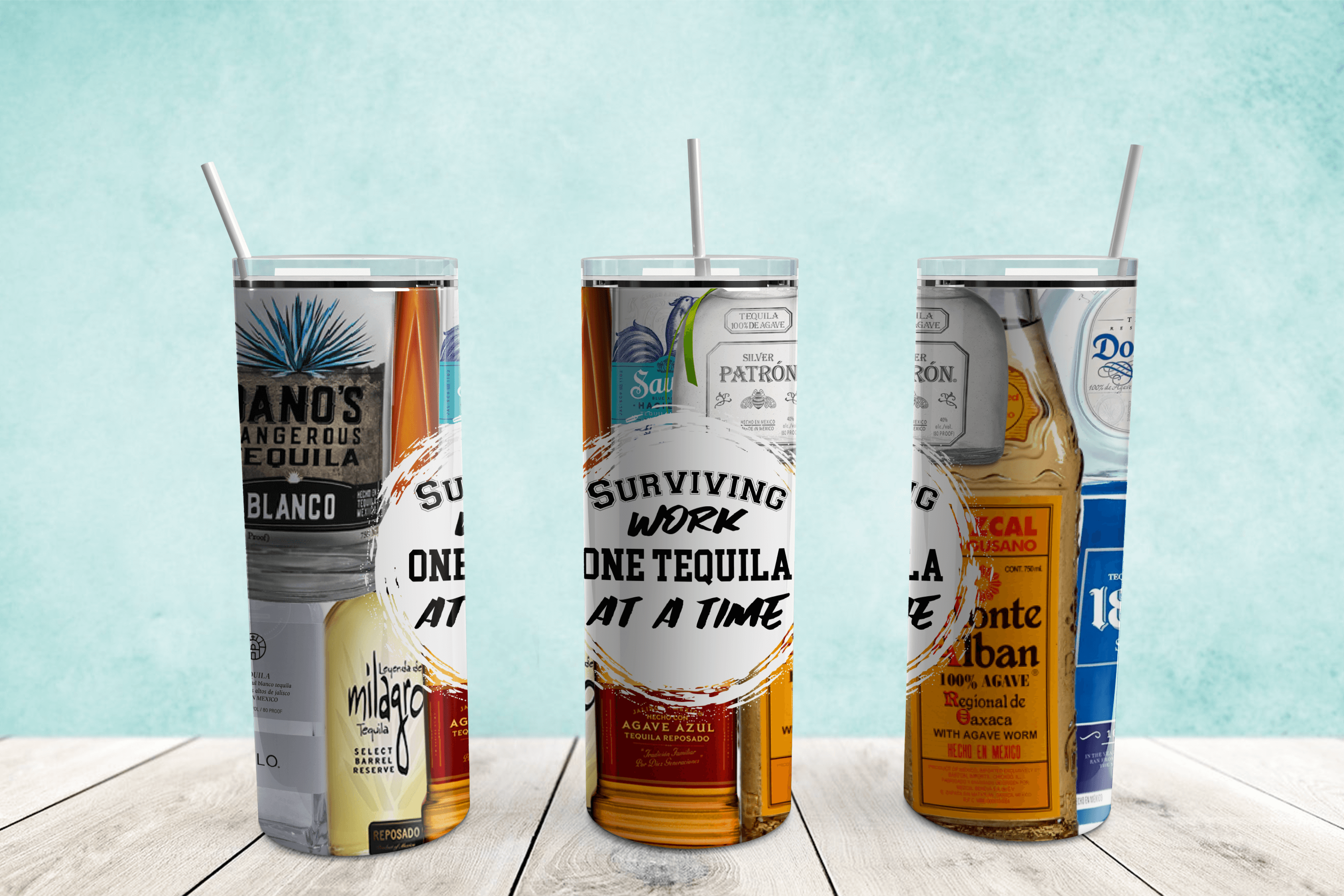 Surviving Work One Tequila At A Time Tumbler Design