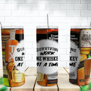 Surviving Work One Whiskey At A Time Tumbler Design